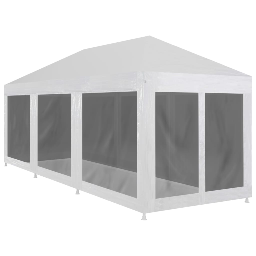 Partytent met 10 mesh zijwanden 3x12 m HDPE antracietkleurig