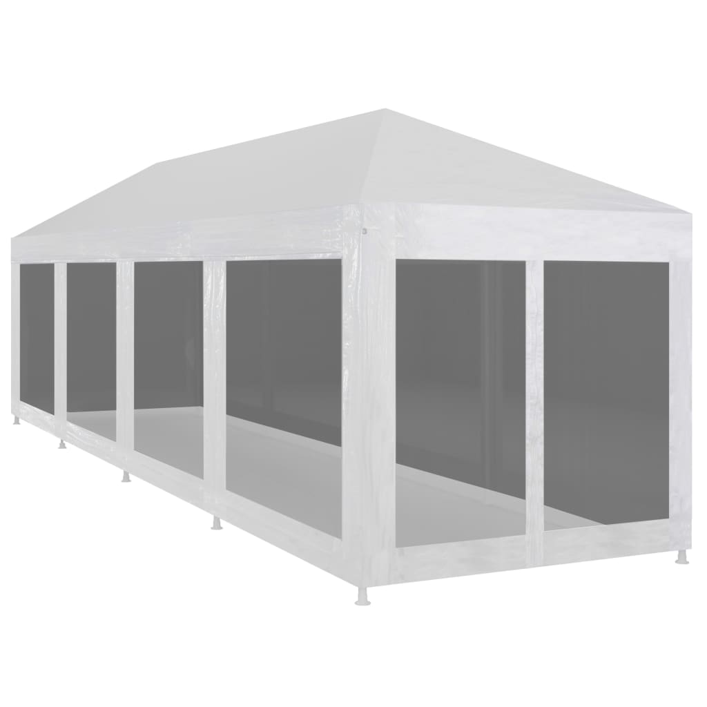 Partytent met 10 mesh zijwanden 3x12 m HDPE antracietkleurig