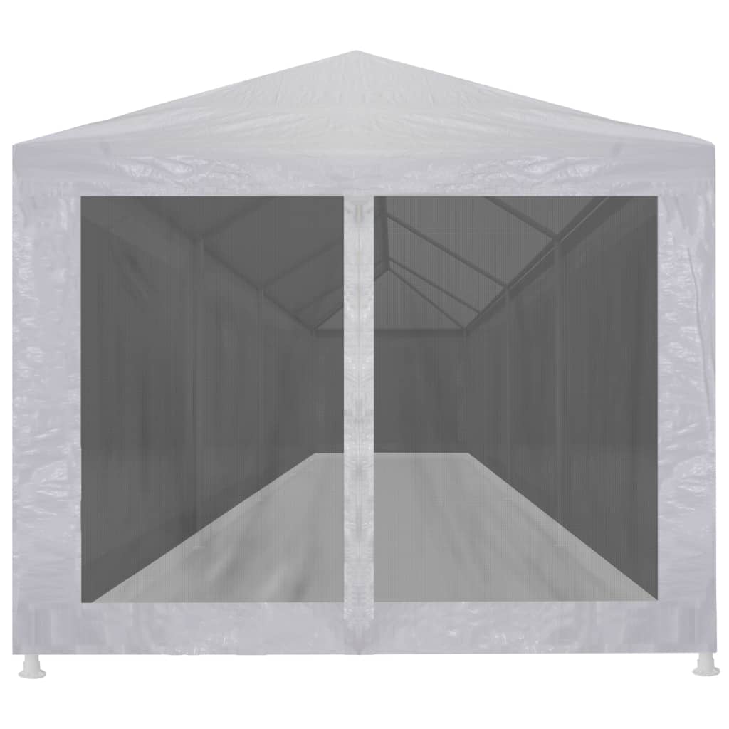 Partytent met 10 mesh zijwanden 3x12 m HDPE antracietkleurig