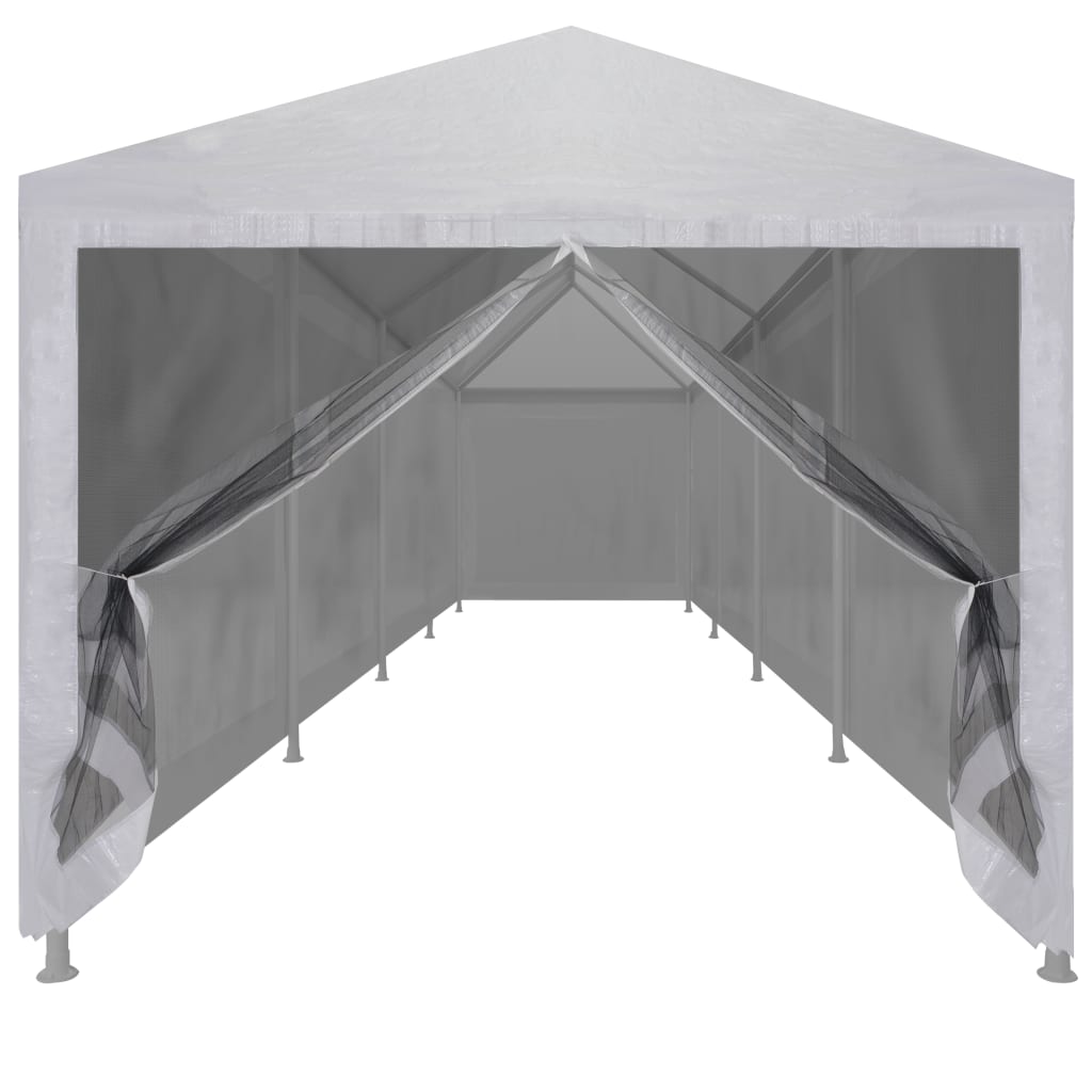 Partytent met 10 mesh zijwanden 3x12 m HDPE antracietkleurig