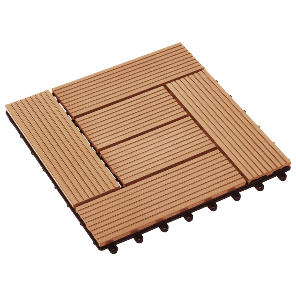 WPC Tegels 30x30cm 11 stuks 1m2 bruin