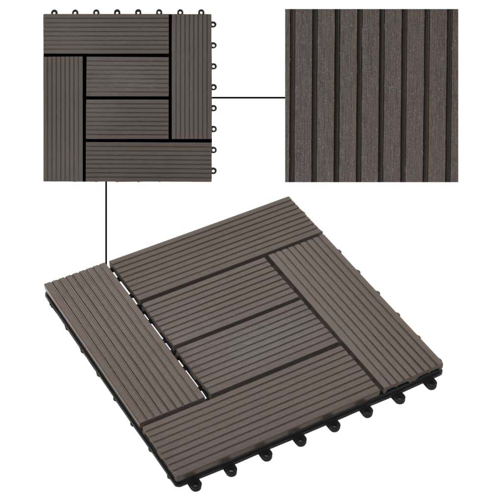 WPC Tegels 30x30cm 11 stuks 1m2 bruin