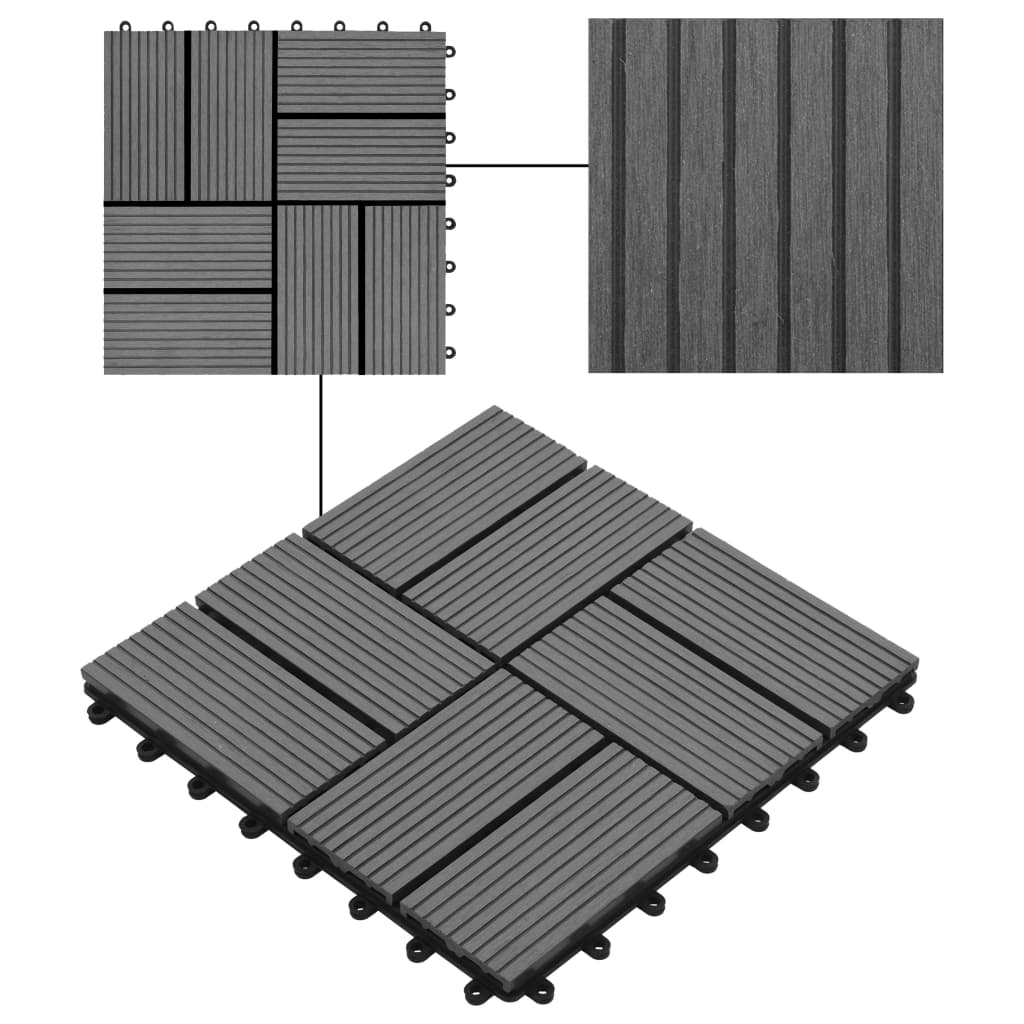 WPC Tegels 30x30cm 11 stuks 1m2 bruin