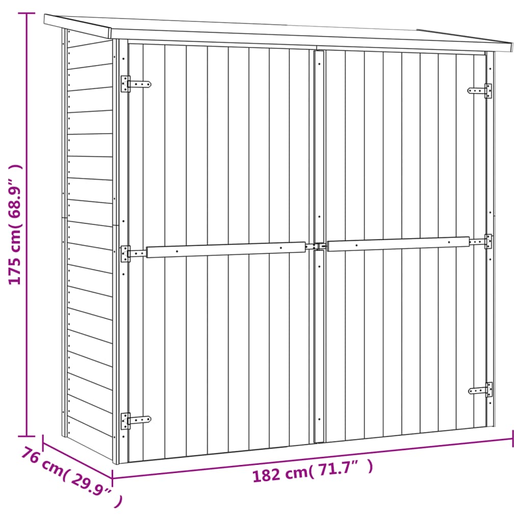 Gereedschapsschuur 88x76x175 cm geïmpregneerd grenenhout