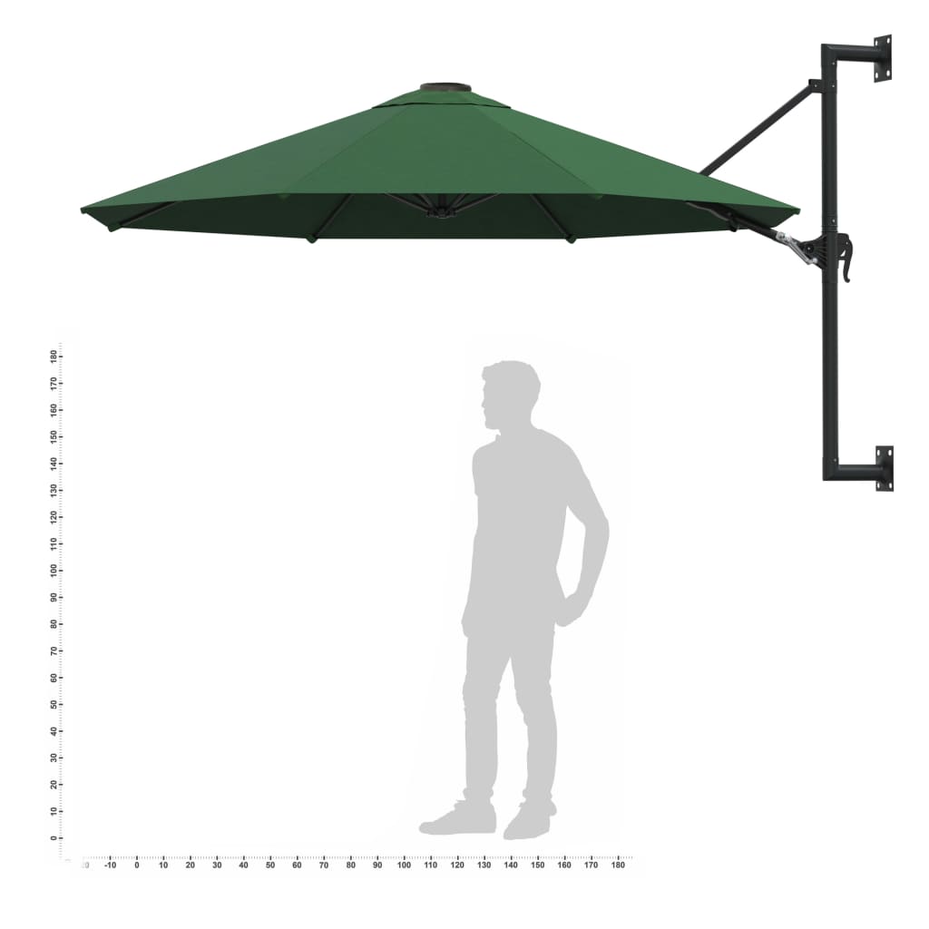 Wandparasol met metalen paal 300 cm terracottakleurig