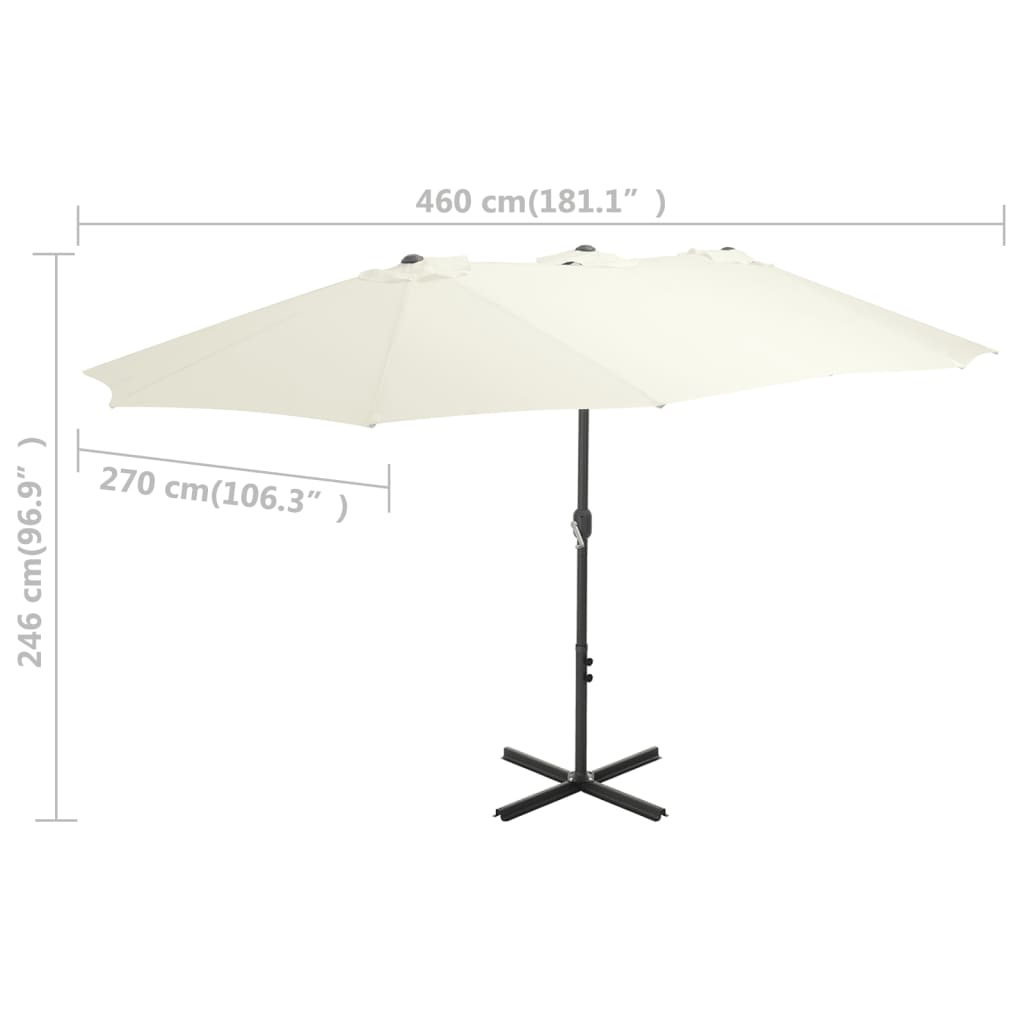 Parasol met aluminium paal 460x270 cm