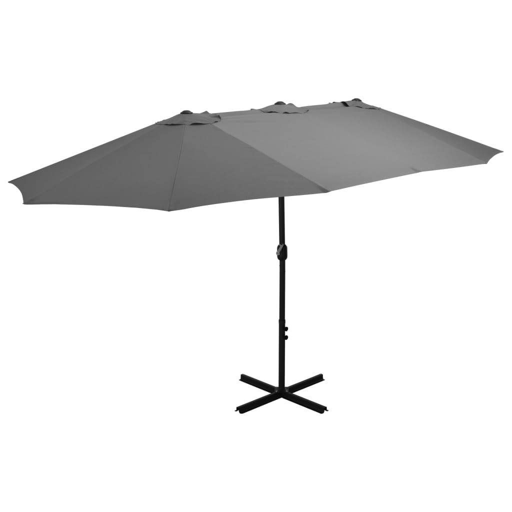 Parasol met aluminium paal 460x270 cm zandkleurig