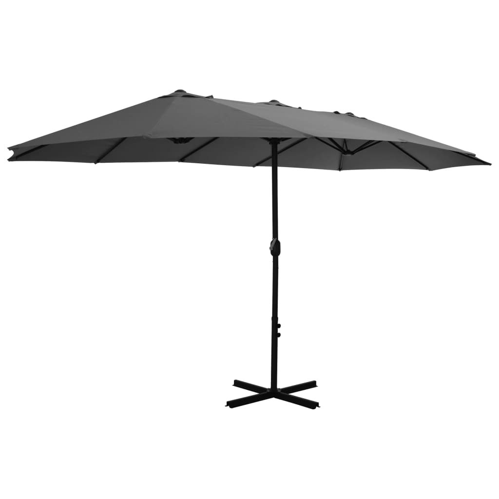 Parasol met aluminium paal 460x270 cm zandkleurig