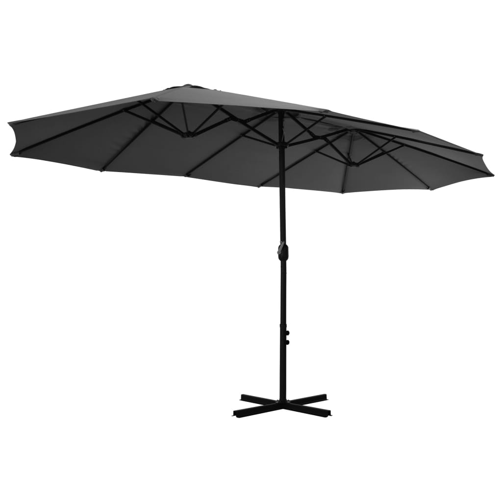 Parasol met aluminium paal 460x270 cm zandkleurig