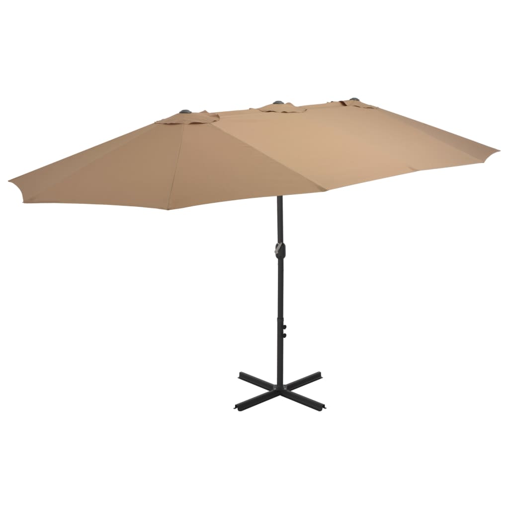 Parasol met aluminium paal 460x270 cm zandkleurig