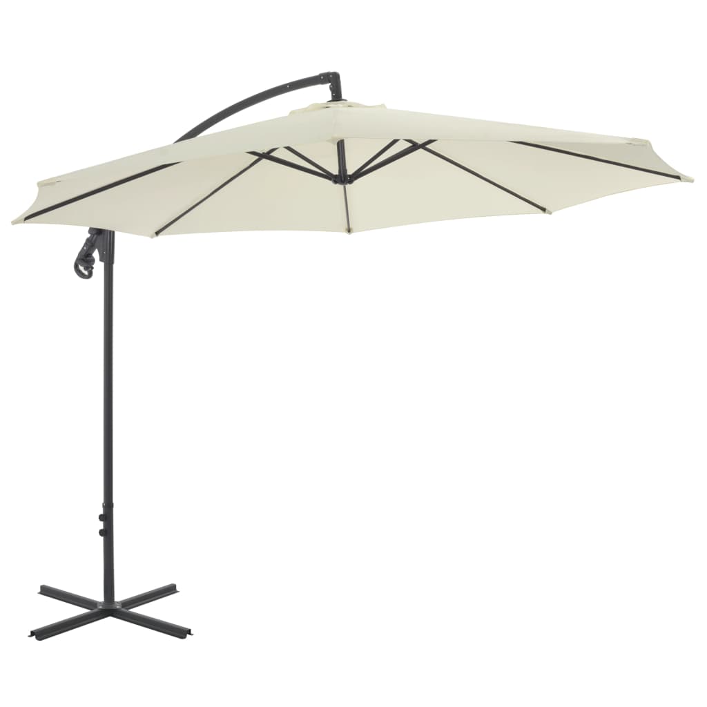 Zweefparasol met stalen paal 300 cm azuurblauw