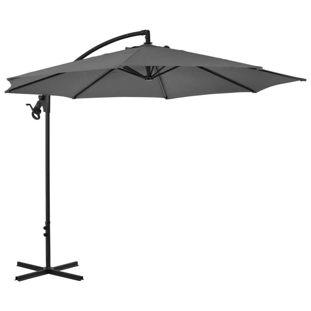 Zweefparasol met stalen paal 300 cm azuurblauw