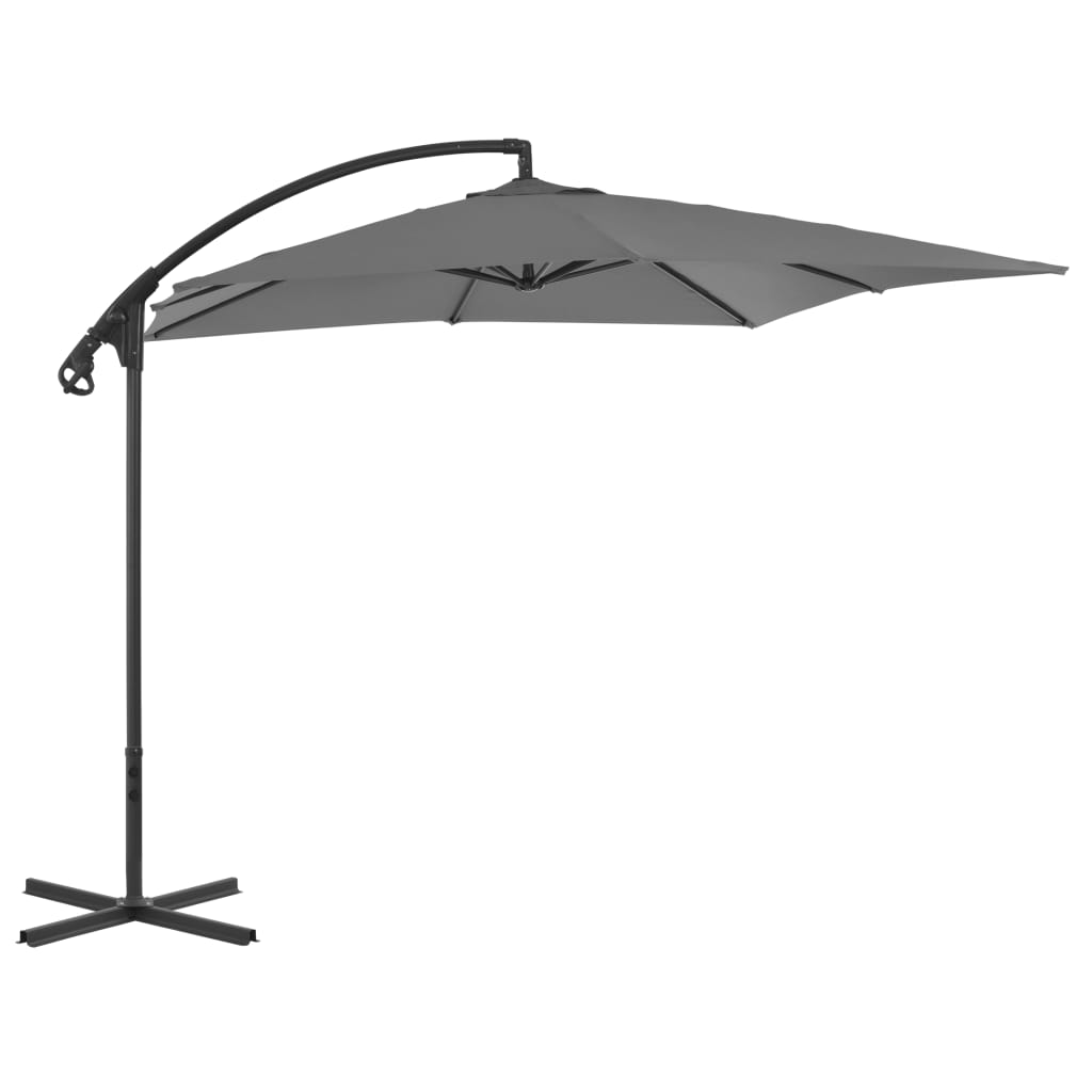 Zweefparasol met stalen paal 250x250 cm zand