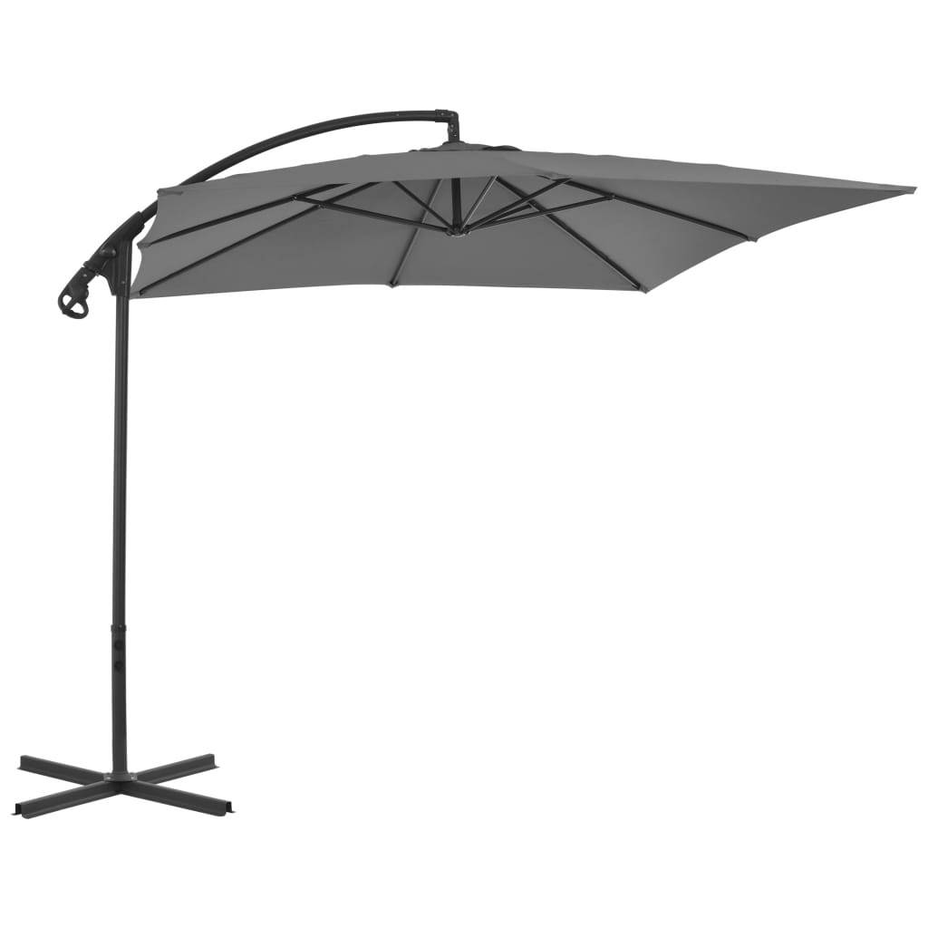 Zweefparasol met stalen paal 250x250 cm zand