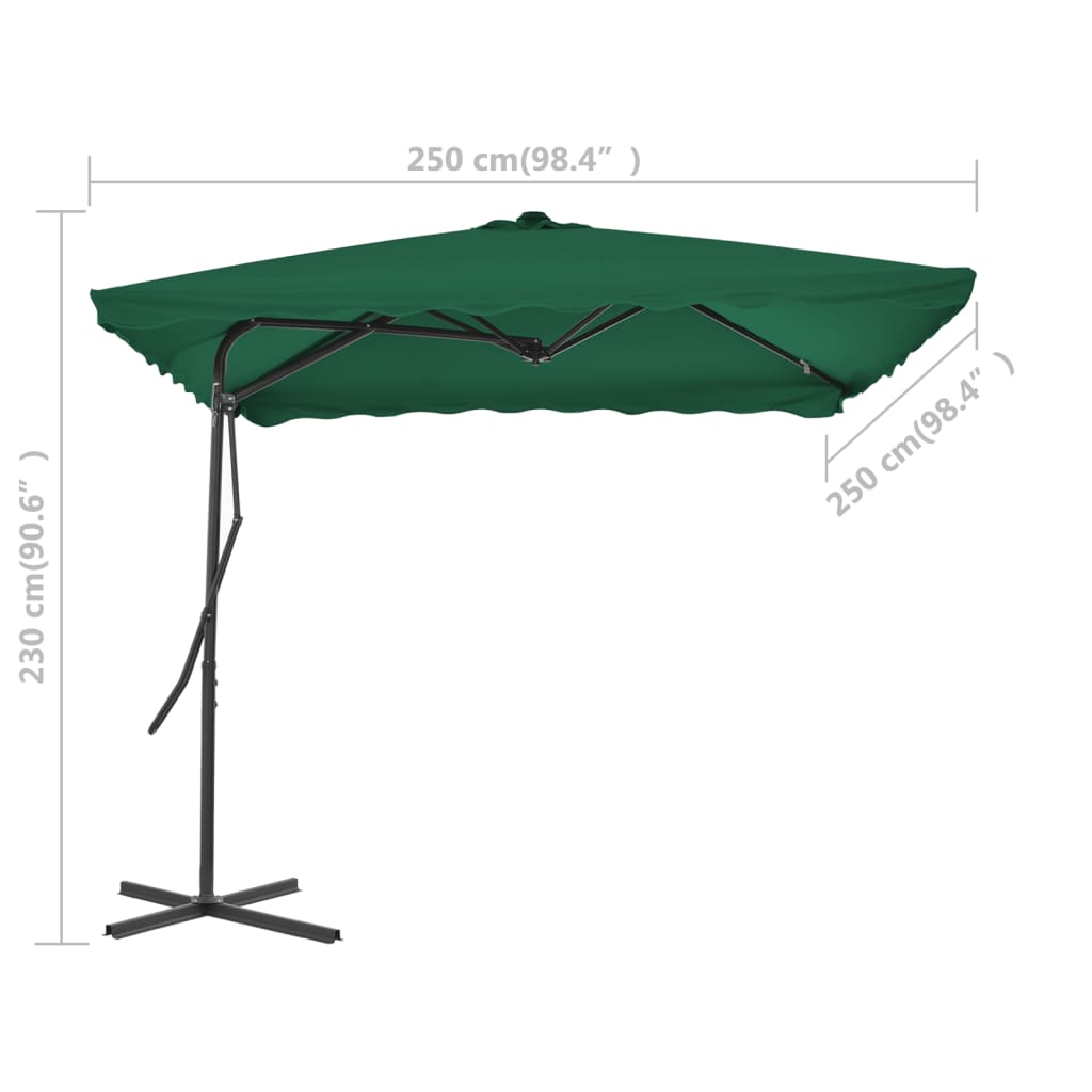 Parasol met stalen paal 250x250x230 cm