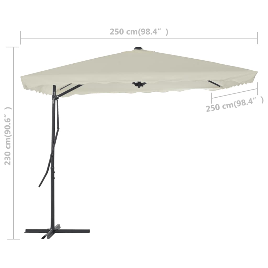 Parasol met stalen paal 250x250x230 cm