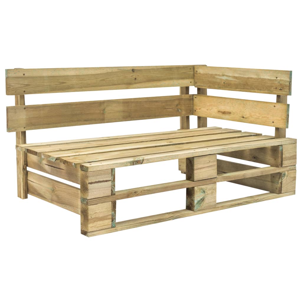 Tuinbank pallet met rode kussens grenenhout