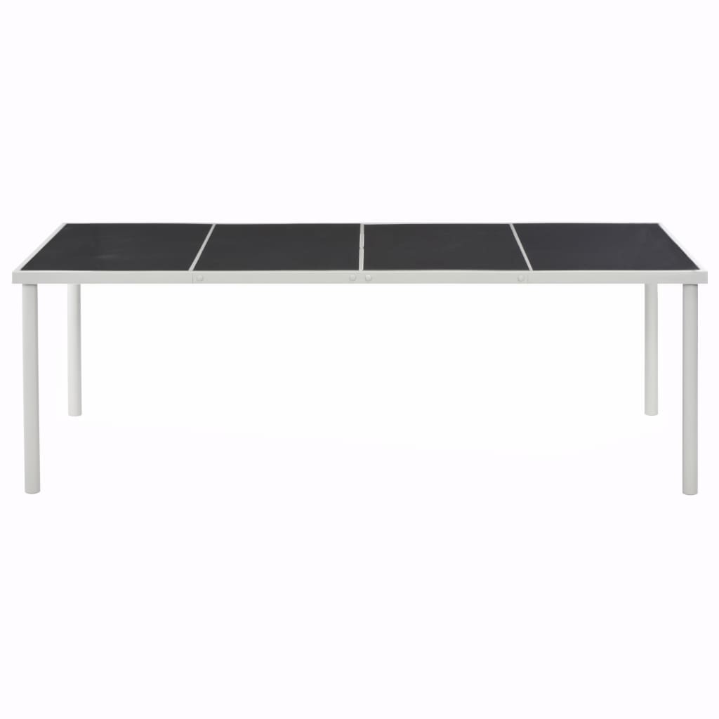 Tuintafel 220x90x74,5 cm staal zwart