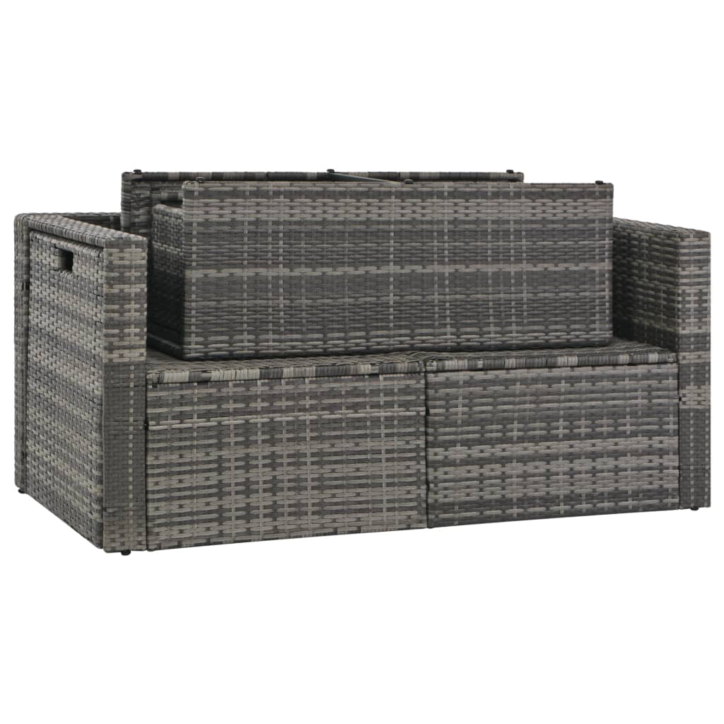 6-delige Loungeset met kussens poly rattan