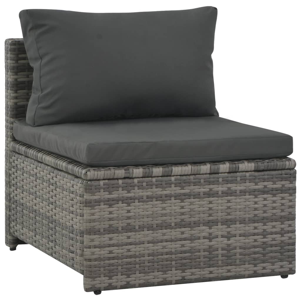 6-delige Loungeset met kussens poly rattan