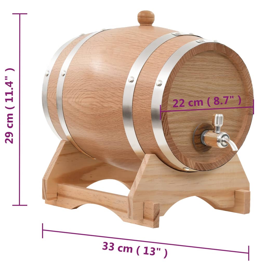 Wijnvat met kraantje 6 L massief eikenhout