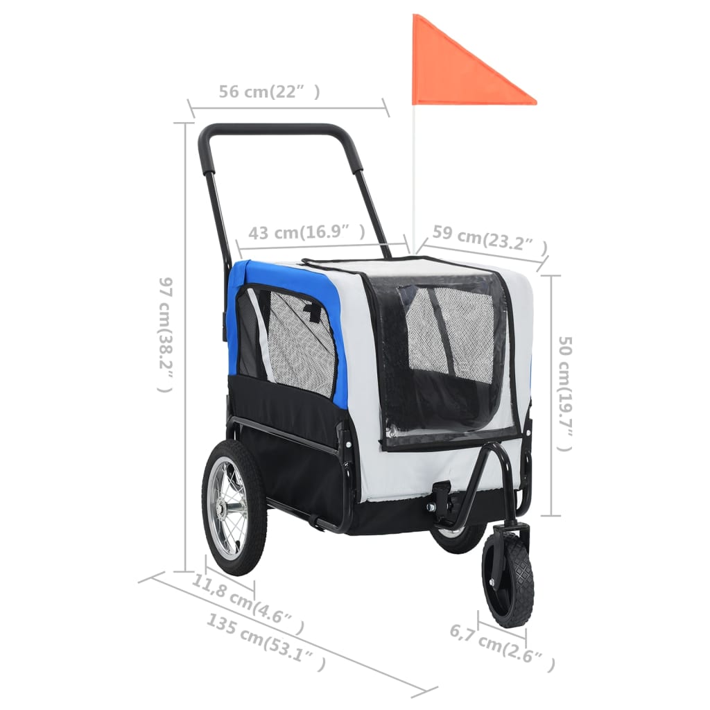 Fietstrailer kinderwagen 2-in-1