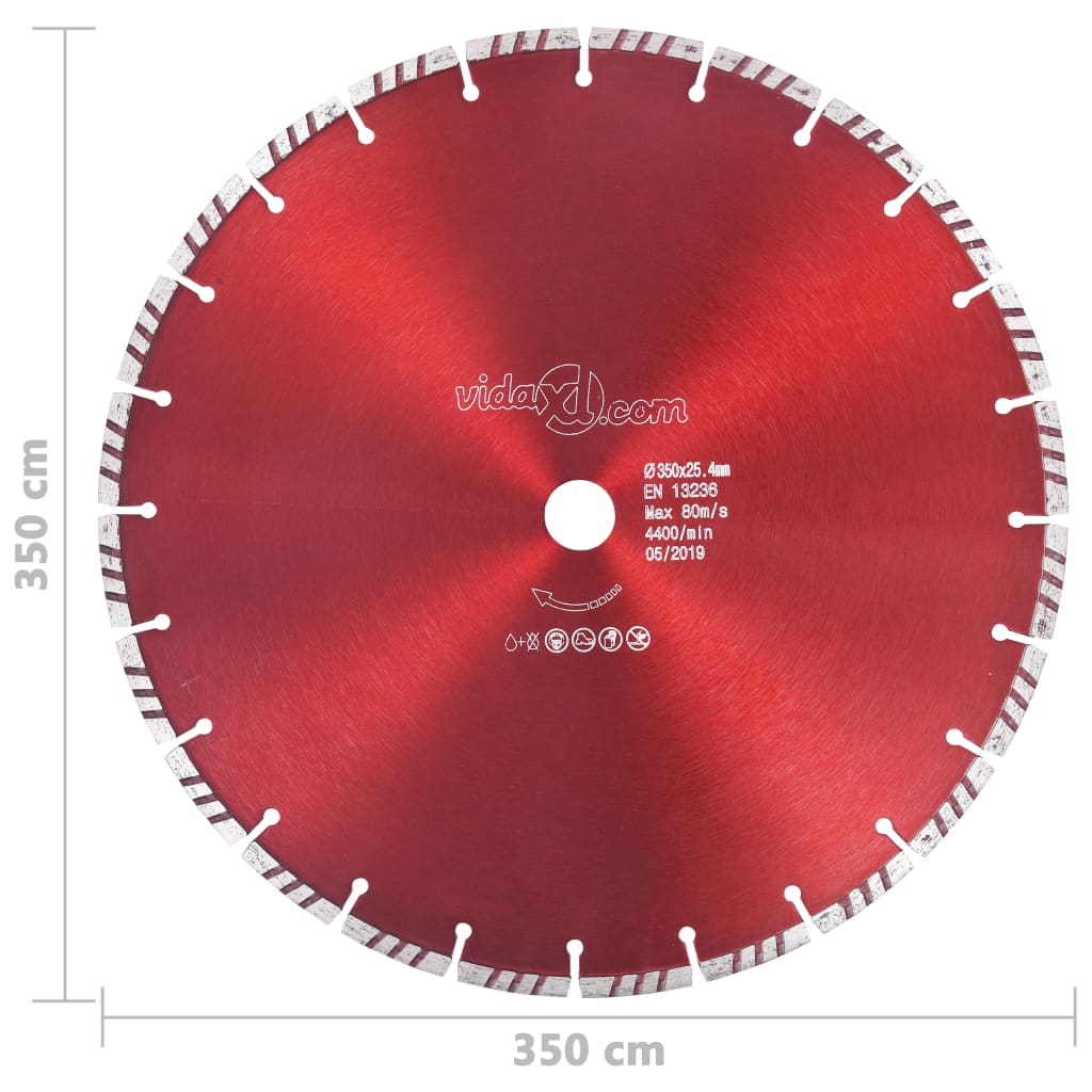 Diamantzaagblad met turbo 350 mm staal