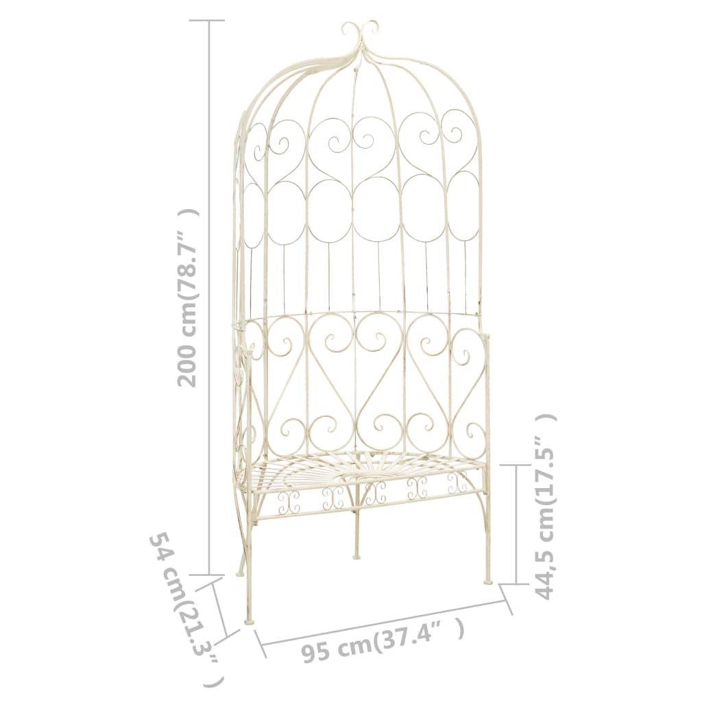 Tuinbank 95 cm ijzer antiekbruin