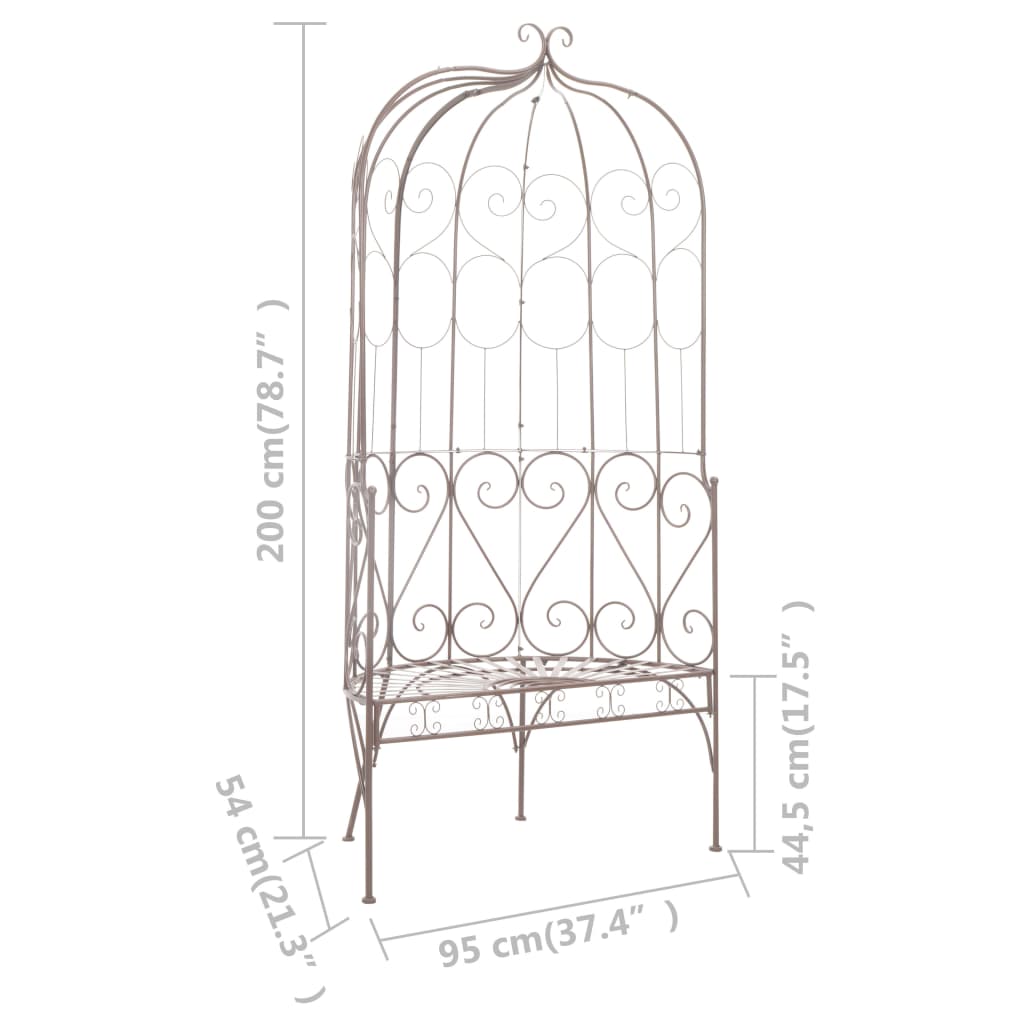 Tuinbank 95 cm ijzer antiekbruin