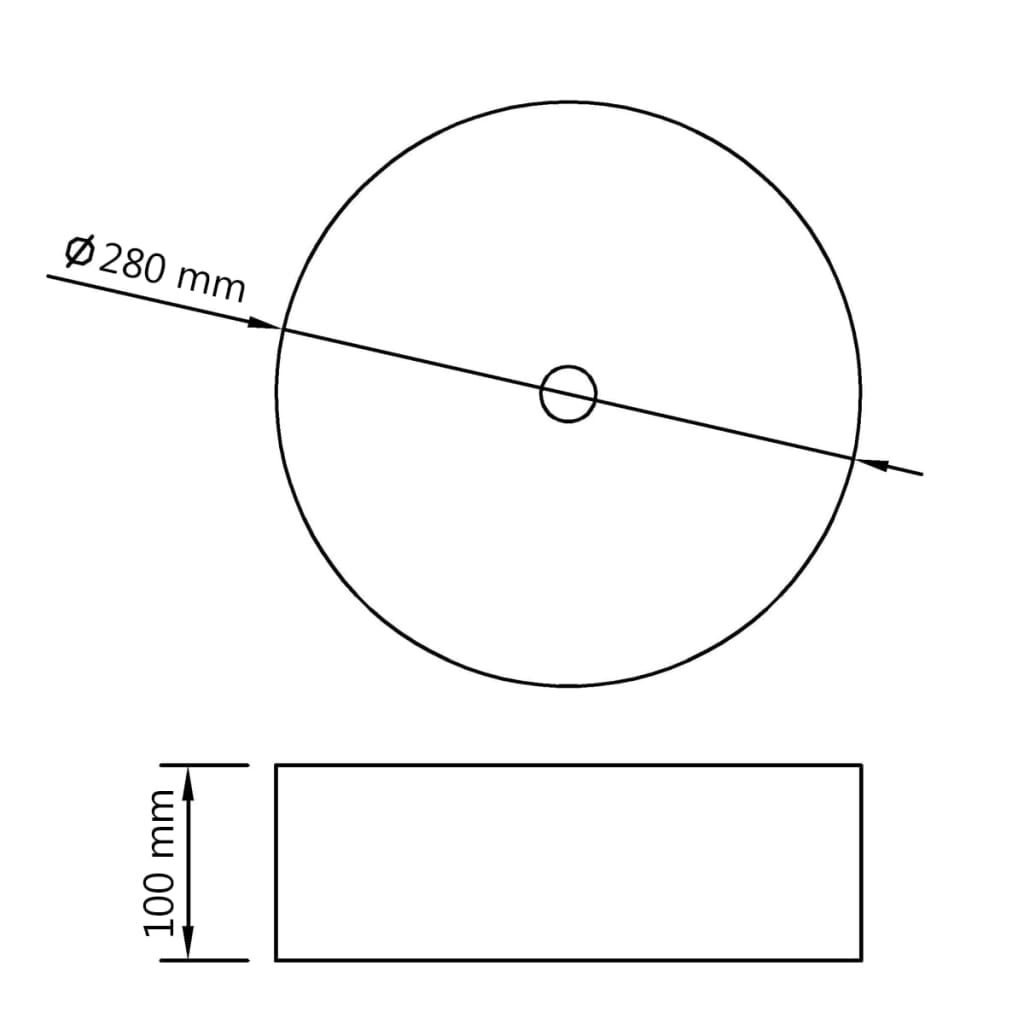 Wastafel 28x10 cm keramiek zilverkleurig