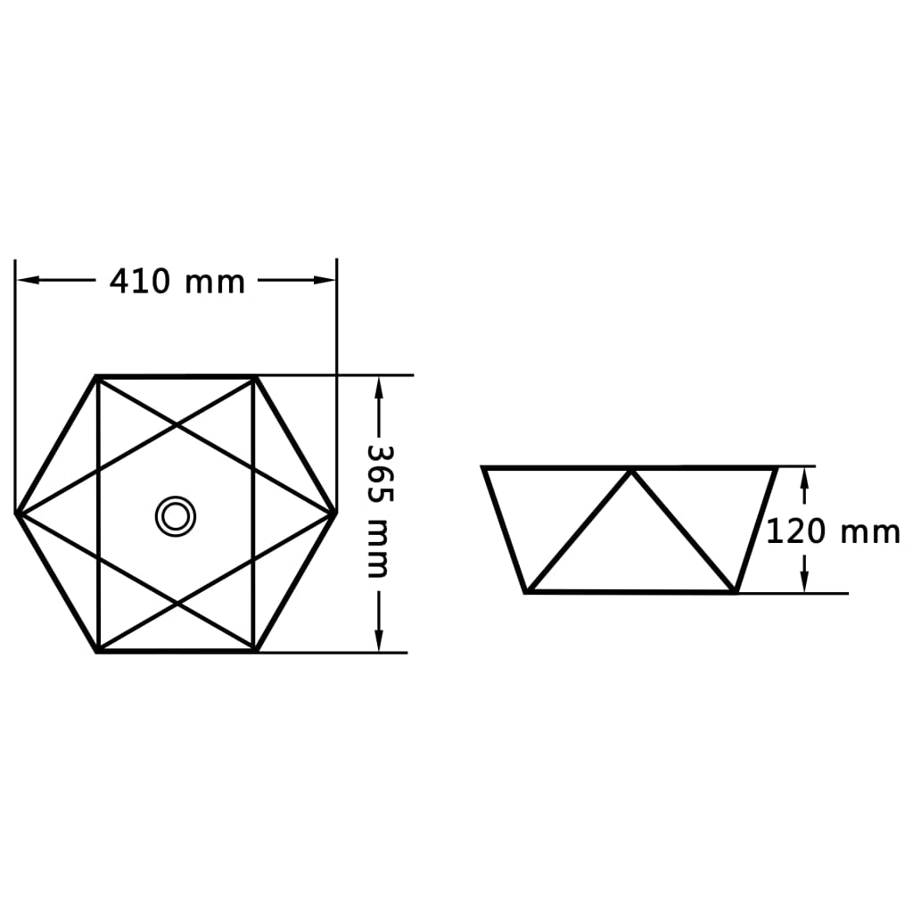 Wastafel 41x36,5x12 cm keramiek