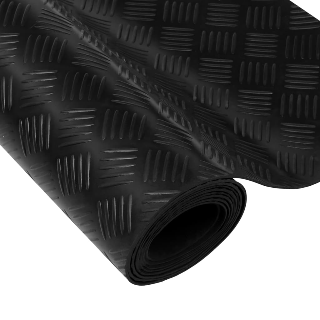 Rubberen anti-slip vloermat 2x1m breed geribbeld