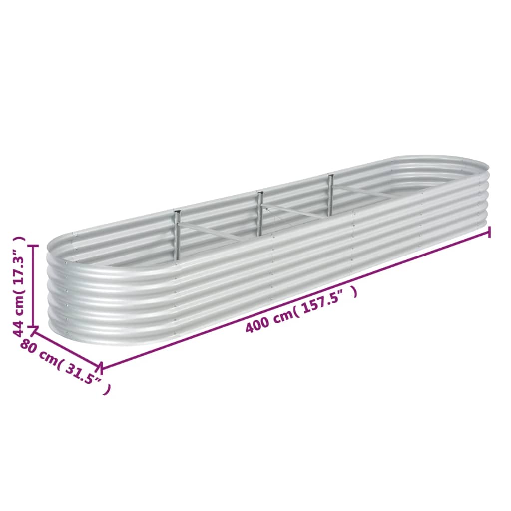 Plantenbak verhoogd 400x80x81 cm gegalvaniseerd staal