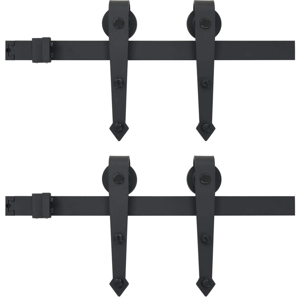 Hardwaresets voor schuifdeuren 2 st 200 cm staal