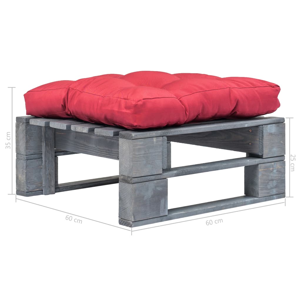 Tuinhocker met kussen pallet hout