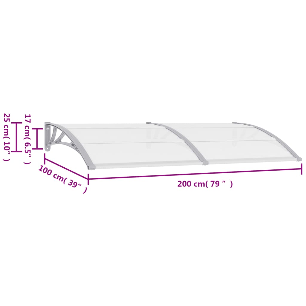 Deurluifel 150x100 cm polycarbonaat