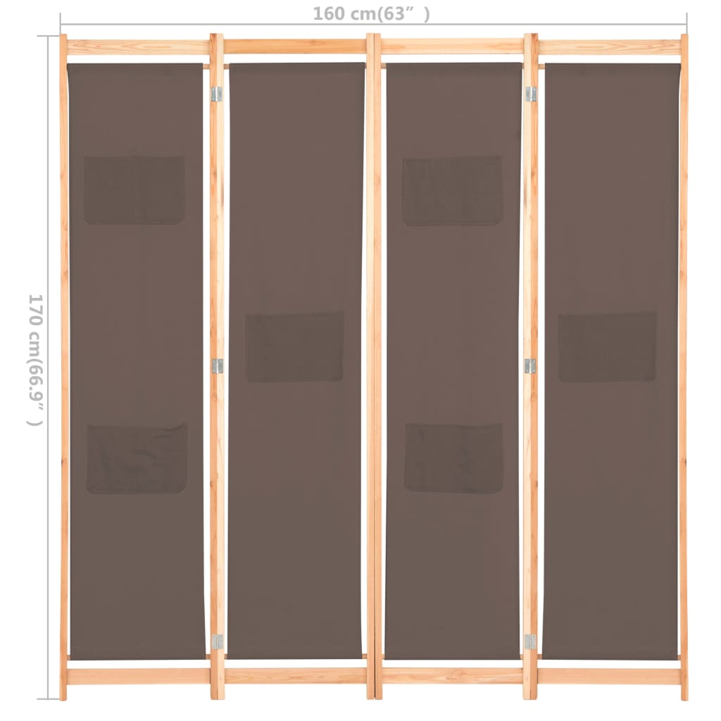 Kamerscherm met 5 panelen 200x170x4 cm stof