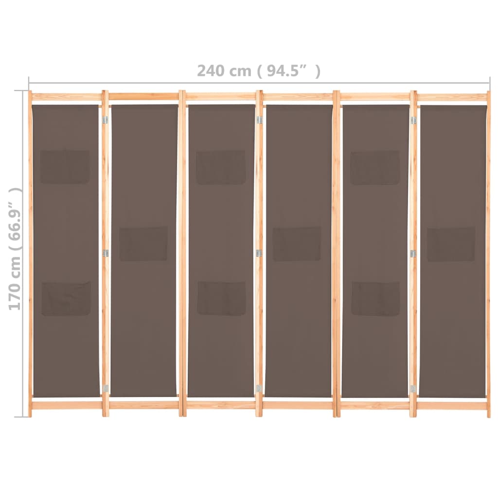 Kamerscherm met 5 panelen 200x170x4 cm stof