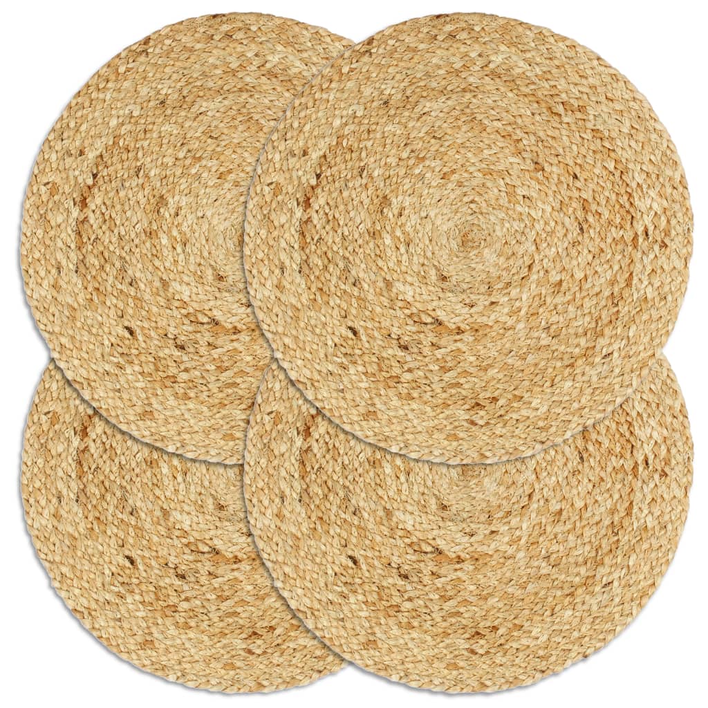 Placemats 4 st rond 38 cm katoen effen