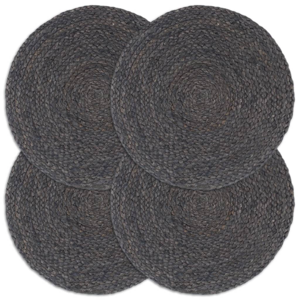 Placemats 4 st rond 38 cm katoen effen