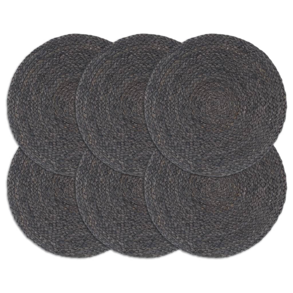 Placemats 4 st rond 38 cm katoen effen