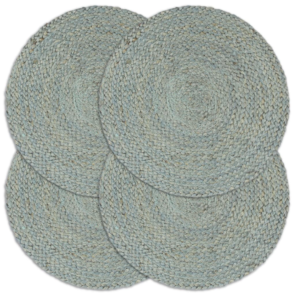 Placemats 4 st rond 38 cm katoen effen