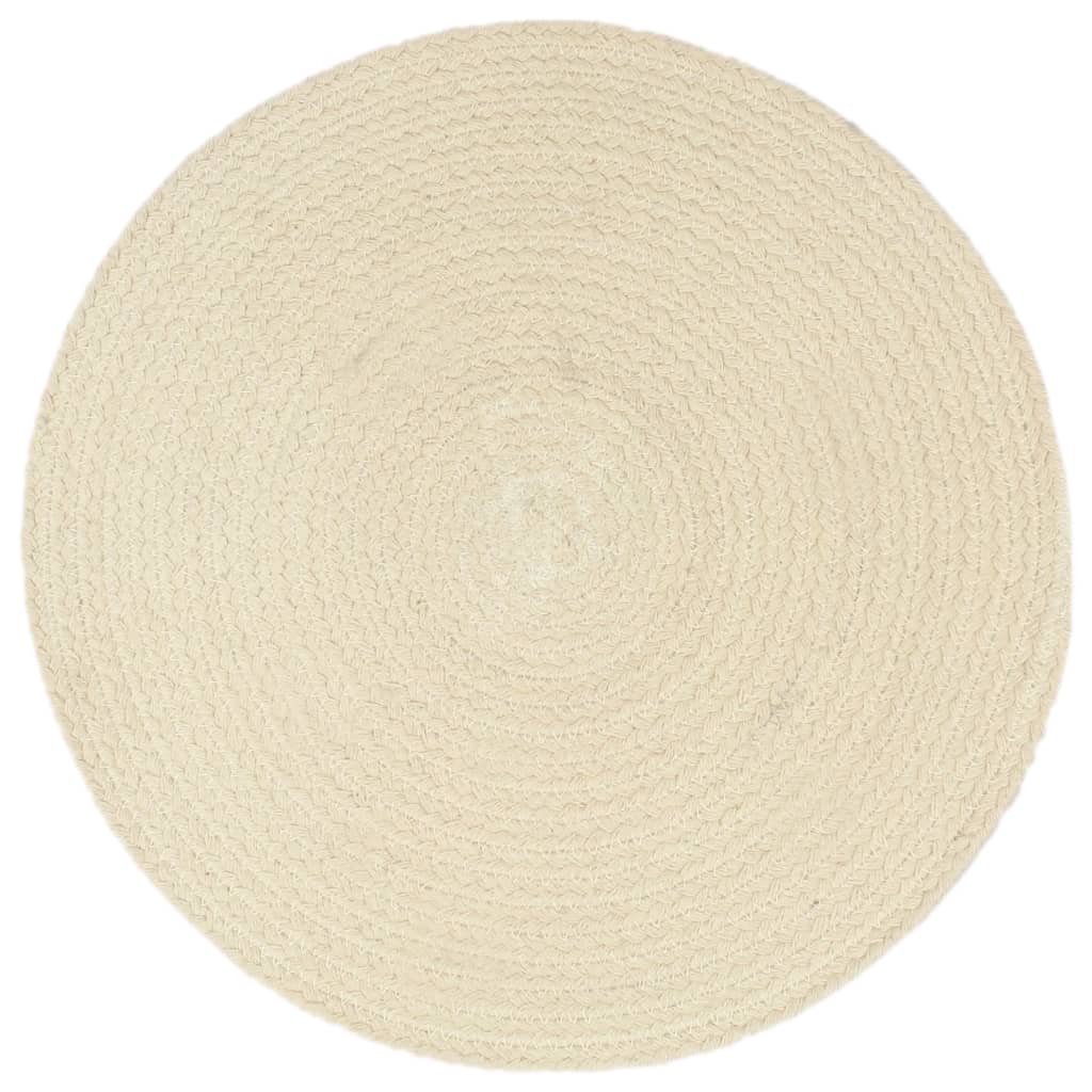 Placemats 4 st rond 38 cm katoen effen