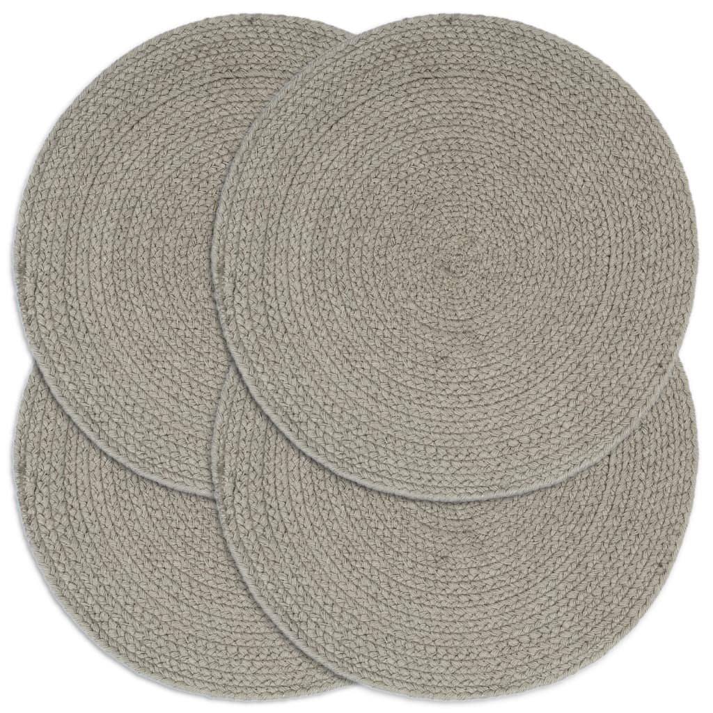 Placemats 4 st rond 38 cm katoen effen