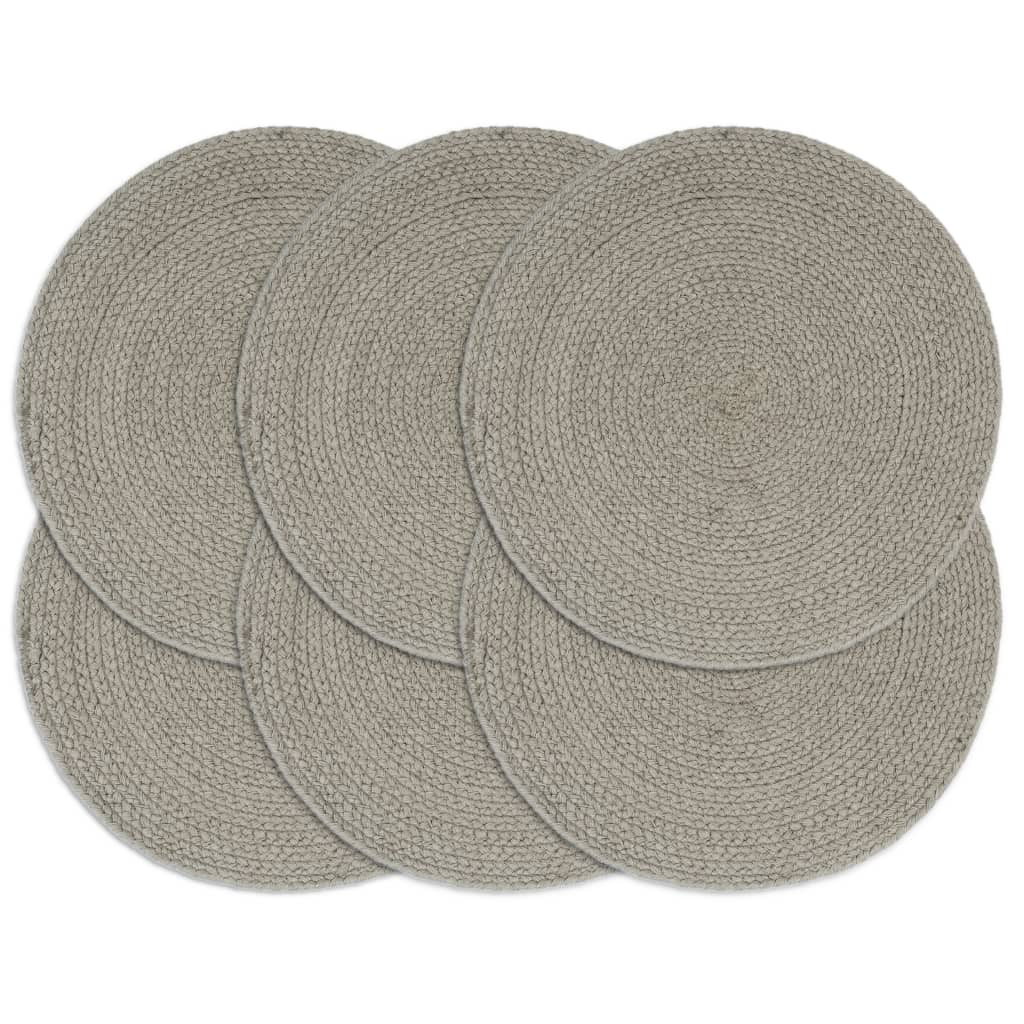 Placemats 4 st rond 38 cm katoen effen