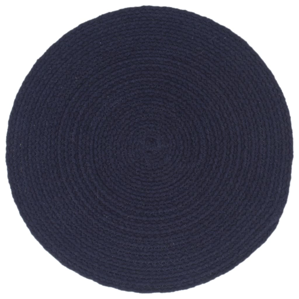 Placemats 4 st rond 38 cm katoen effen