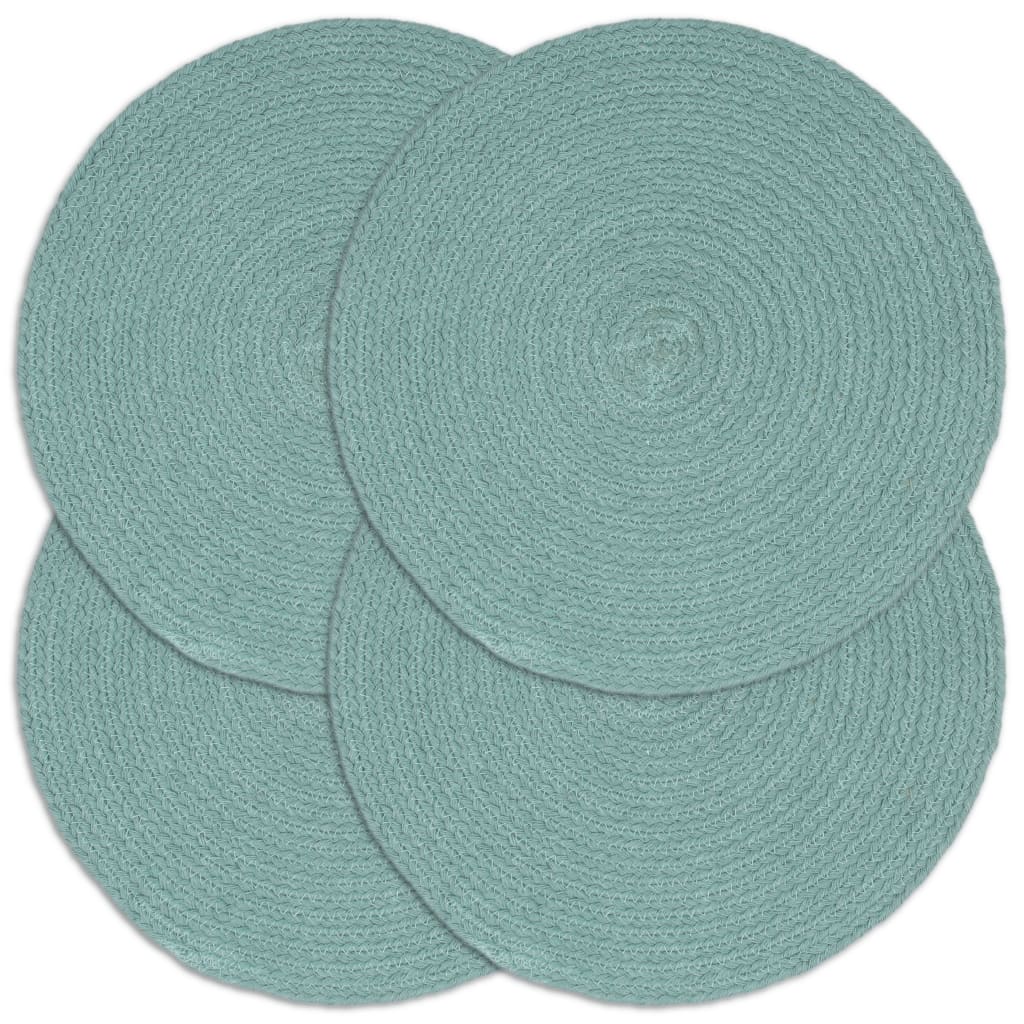 Placemats 4 st rond 38 cm katoen effen