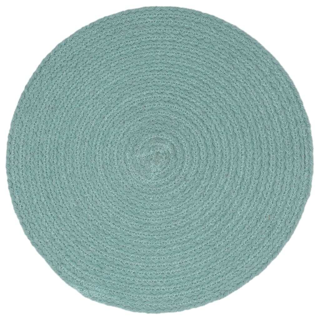 Placemats 4 st rond 38 cm katoen effen