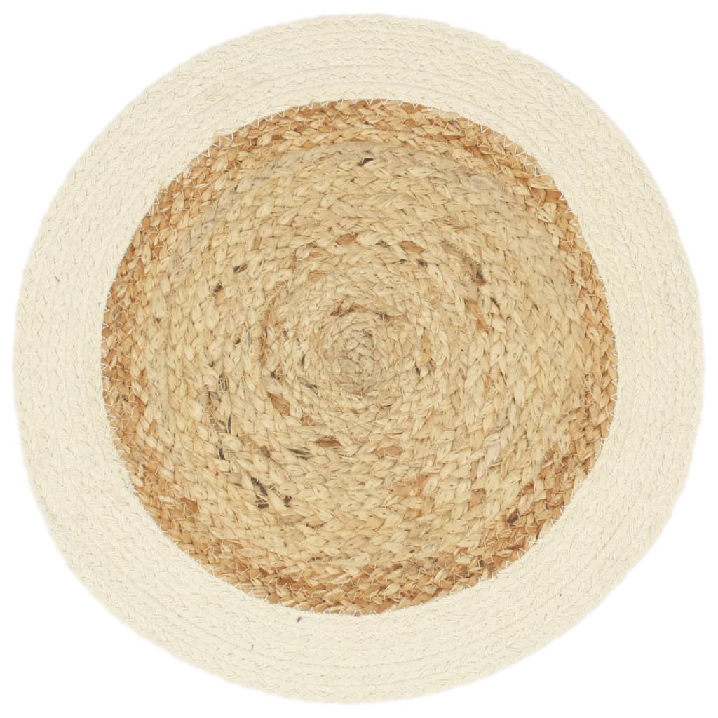 Placemats 4 st rond 38 cm katoen effen