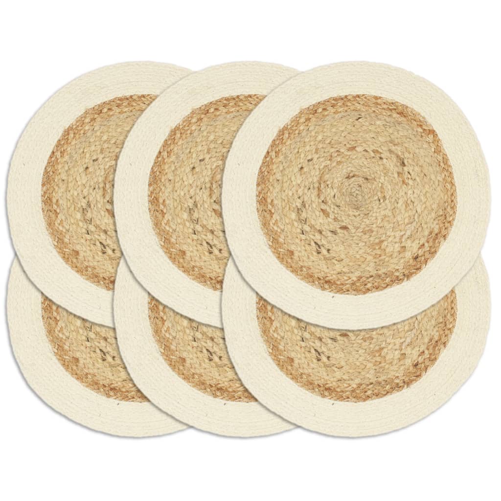 Placemats 4 st rond 38 cm katoen effen